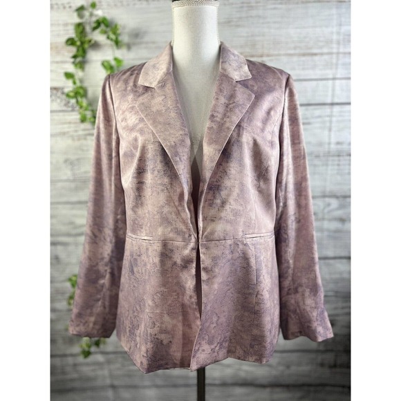Coldwater Creek Jackets & Blazers - Coldwater Creek Blazer Jacket size 12 Petite Purple Lilac Satin Career Wedding